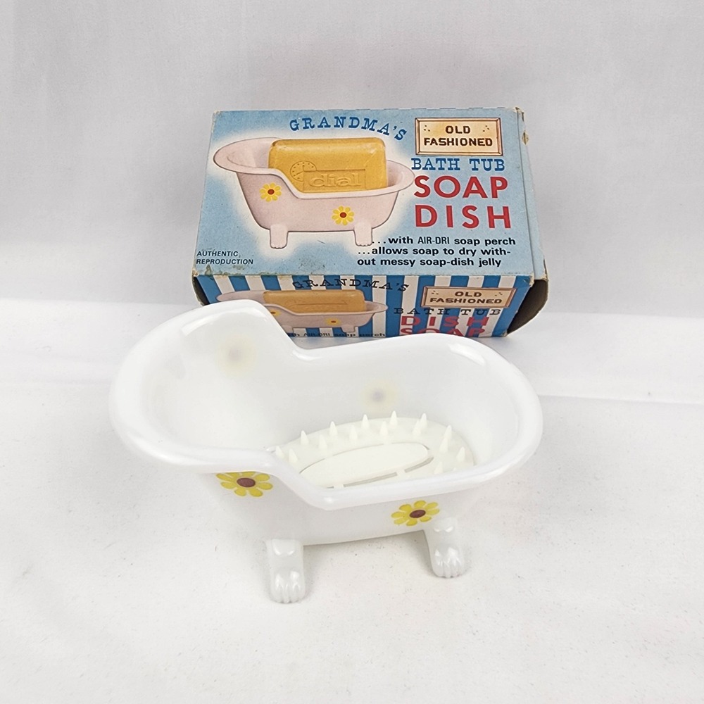 Vintage Grandma's Bathtub Soap Dish‎ 1975 Air W/Dry Soap Perch Granny Core